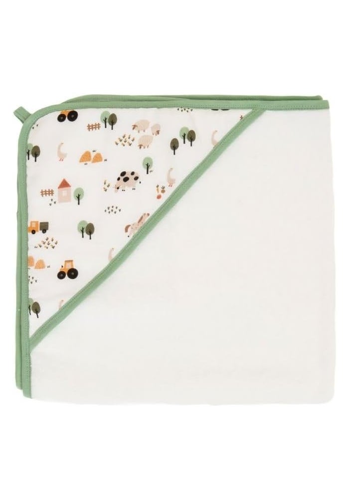 All4Ella Organic Hooded Baby Towel - Country Farm - Image 2